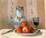 Pitcher Canvas Paintings - Still Life with Apples and Pitcher
